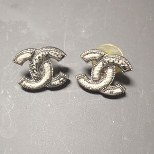 Tweed CC Earrings